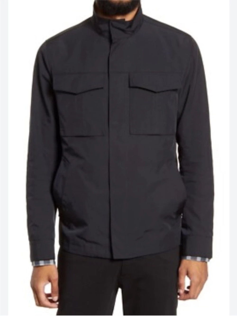 Theory 'Yost N Fuel' Canvas Slim Fit Utility Jacket Ink Black Size M